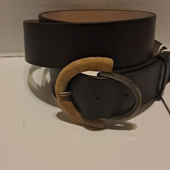 Per Se Lentil Made in Italy Leather Belt Size XL Brass Tip Western Cowgirl Rodeo main image 4